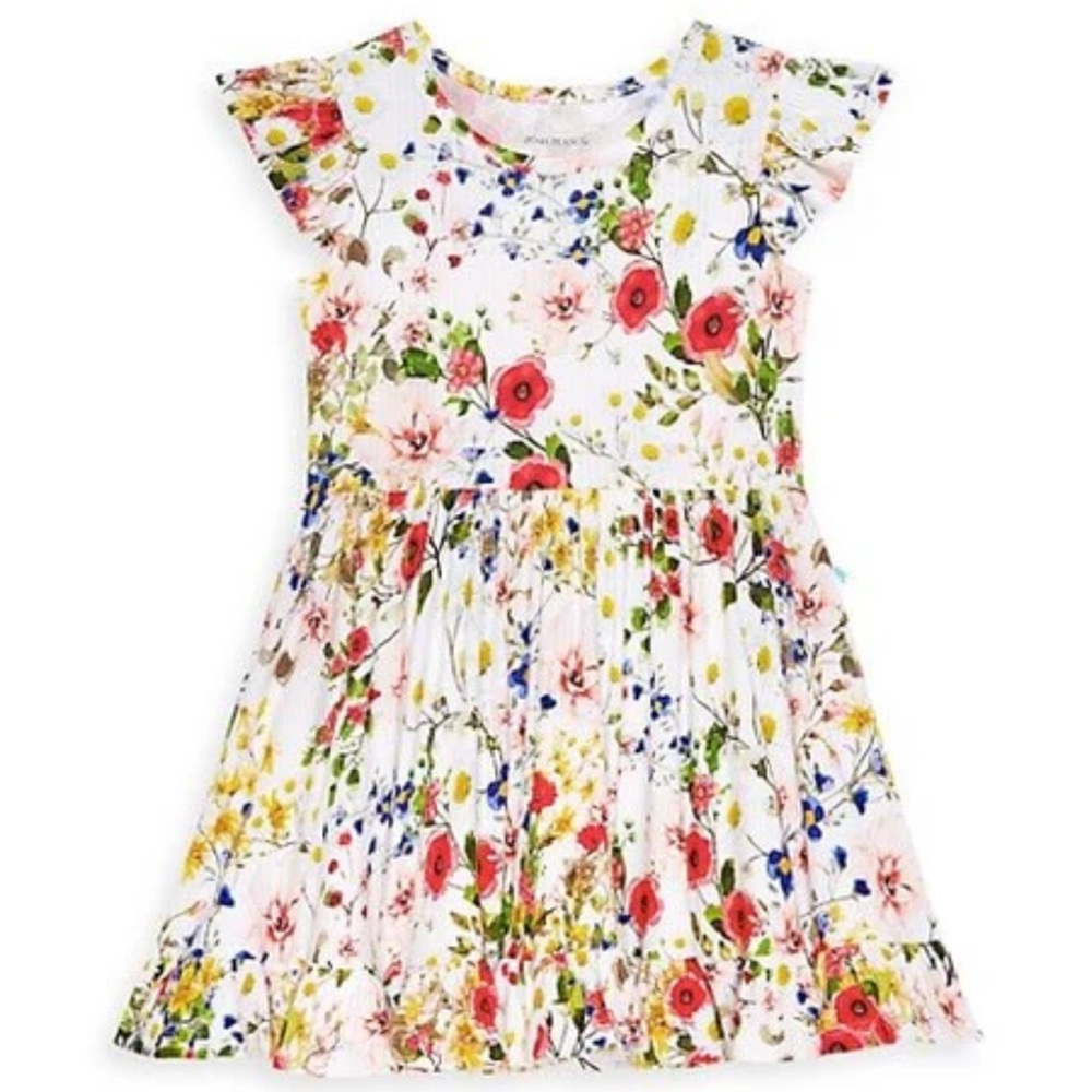 Posh Peanut Barbara cap sleeve twirly dress 3-4T